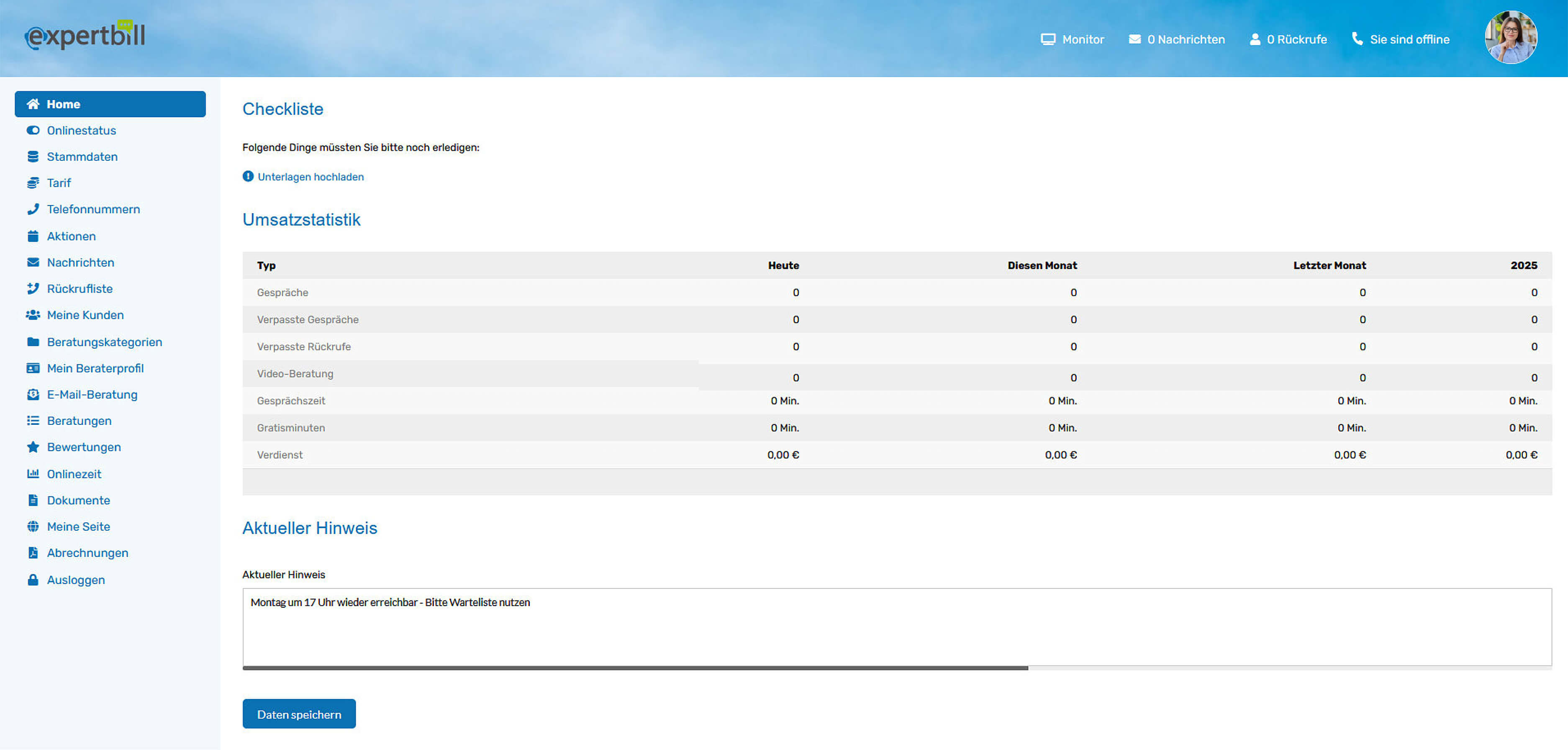 Berateraccount screenshot